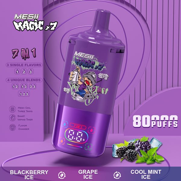 MESII Magic X7 80K Vape – Brombeere Ice & Traube Ice & Cool Mint Ice