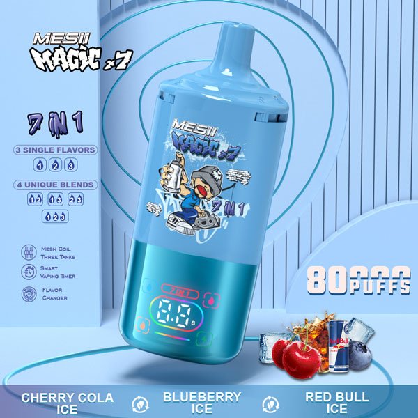 MESII Magic X7 80K Vape – Kirsch-Cola Ice & Blaubeere Ice & Red Bull Ice