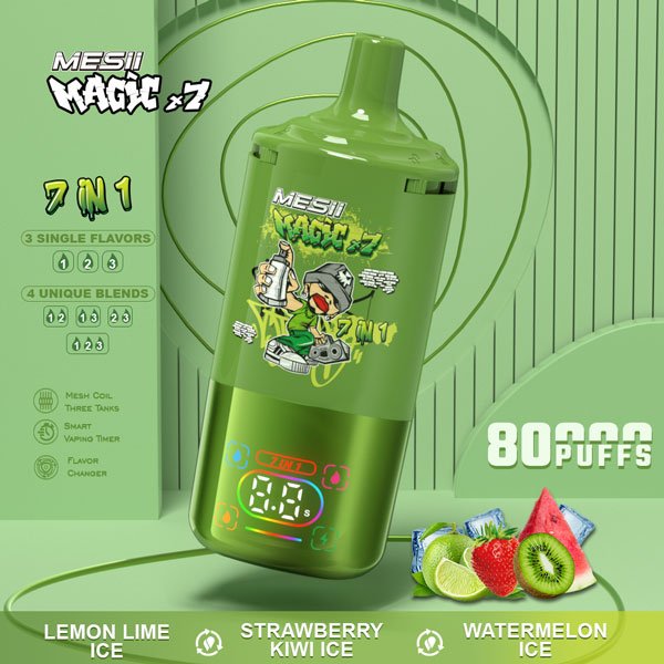 MESII Magic X7 80K Vape – Zitrone-Limette Ice & Erdbeere Kiwi Ice & Wassermelone Ice