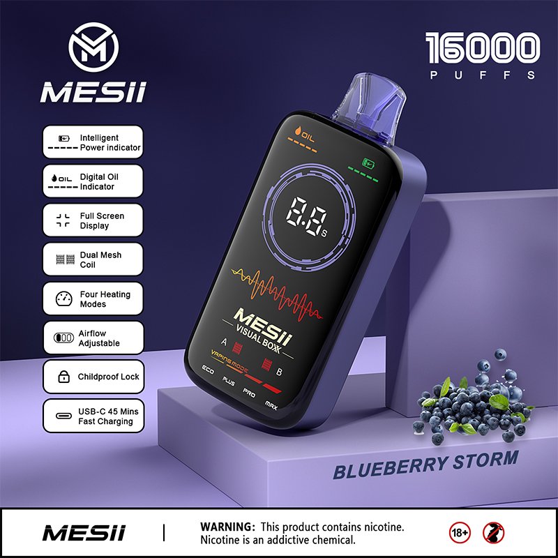 MESII Visual Boxx 16K Vape – Blaubeer-Sturm