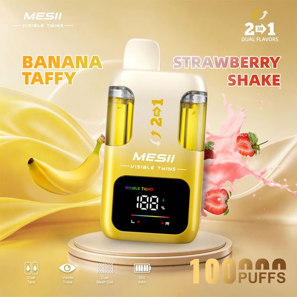 MESII 100K Vape 2-in-1 – Bananenkaramell & Erdbeer-Shake