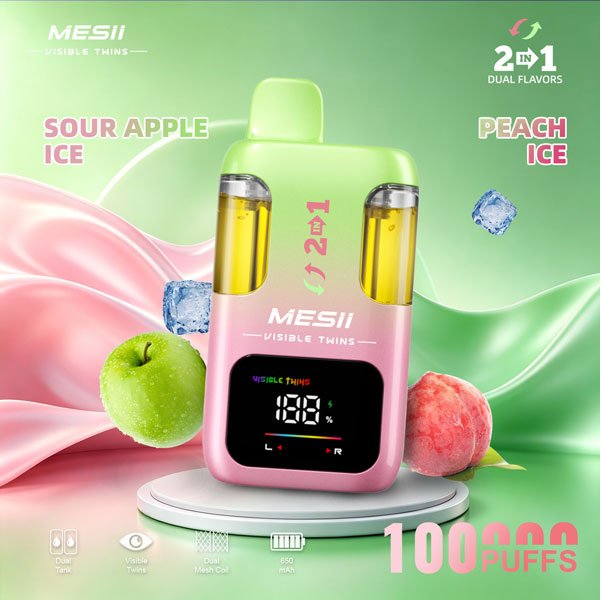 MESII 100K Vape 2-in-1 – Saurer Apfel Ice & Pfirsich Ice