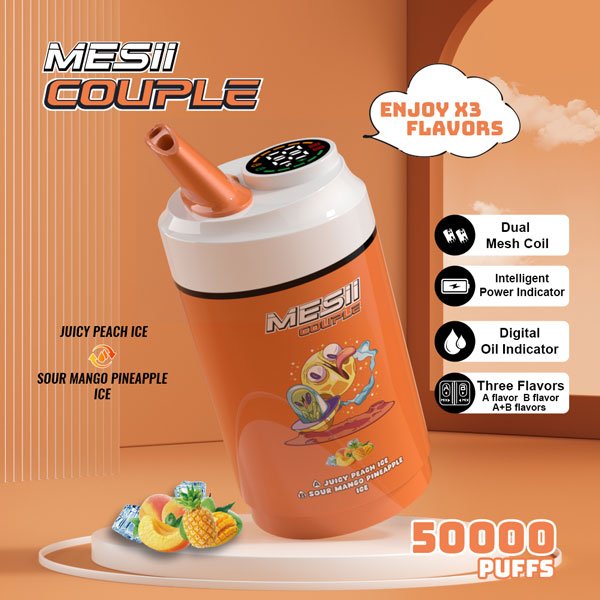 MESII Couple 50K Vape – Saftiger Pfirsich & Saurer Mango-Ananas-Mix
