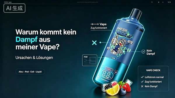 Vape zieht, aber kein Dampf – Ursachen für fehlende Dampfproduktion