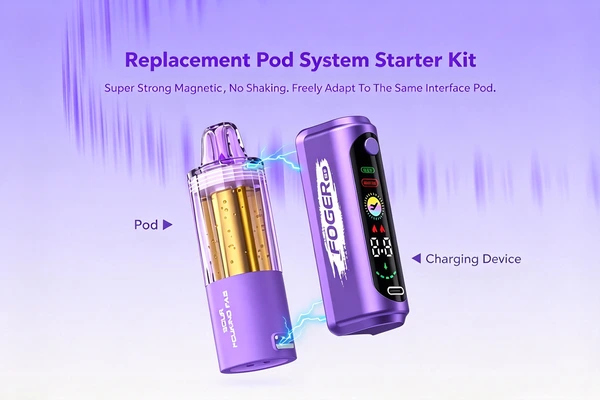 Vape Pod wechseln – austauschbarer vorgefüllter Pod neben einem kompatiblen Gerät